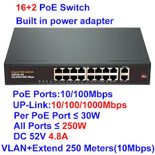 POE switch 16+2 10/100
